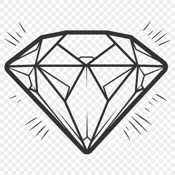 An SVG illustration of a diamond symbol used for various applications including design and crafting projects.