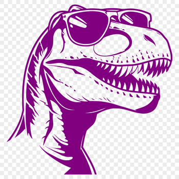 Unique T Rex Wearing Sunglasses PNG