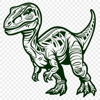 A high-quality illustration of a full-body T-Rex dinosaur from prehistoric times, suitable for vector design.