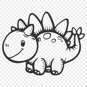 A detailed illustration of a baby dinosaur with a cute expression.