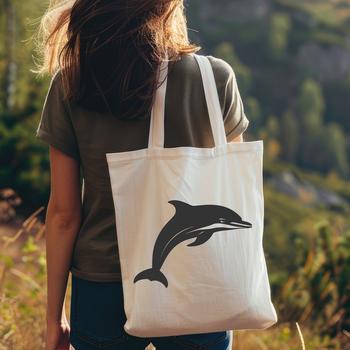 An SVG illustration of a full-body dolphin, suitable for digital use in various formats.