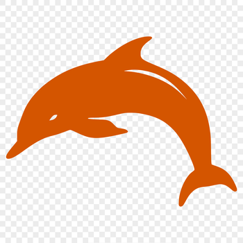 A detailed illustration of a dolphin's full body, suitable for use in vector designs.