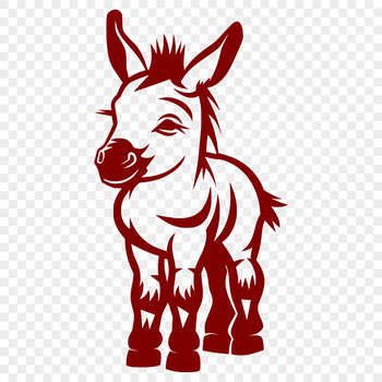 A donkey in full body standing pose.