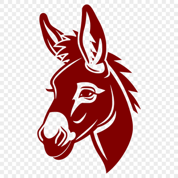 A digital illustration of a donkey's head in vector format.