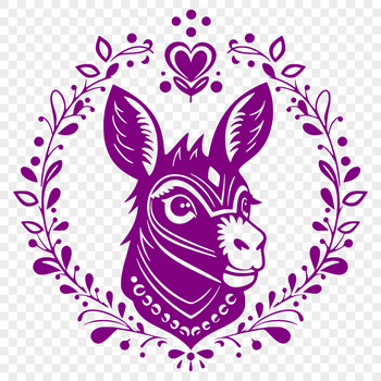 A detailed illustration of a donkey's head, suitable for vector art and design.