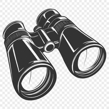 Close-up view of a pair of outdoor binoculars used for observing nature in a camping setting.