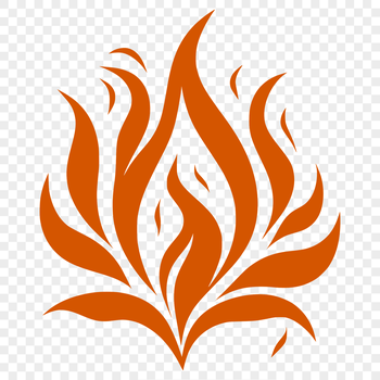 A stylized illustration of a flame in vector format.