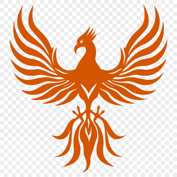 Mythical phoenix bird with full body depicted in vector format.