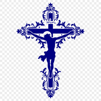 Ornate cross symbol with religious significance, suitable for vector art projects.
