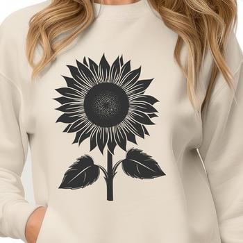 A high-quality vector illustration of a sunflower in bloom.