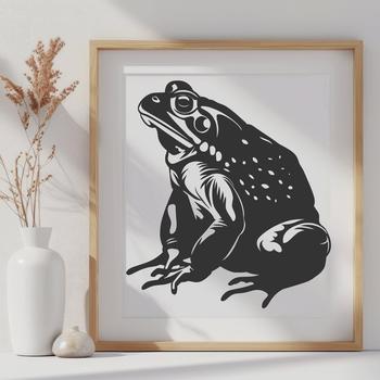 A detailed illustration of a toad's full body, ideal for cutting out with a Cricut or laser cutter.