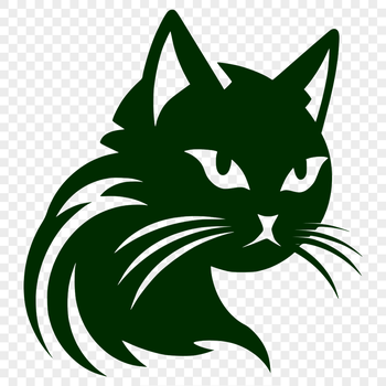 A detailed illustration of a cat's head in vector format, suitable for various design applications.