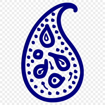 A stylized ornate paisley shape, perfect for use as a vector design or clip art in various projects.