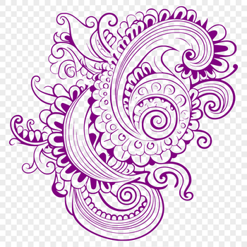 An intricate ornate paisley shape, ideal for various design applications.