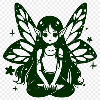 A mythical fairy illustration depicted in full body.