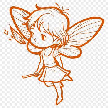 A delicate, full-body illustration of a mythical fairy, suitable for vector art and design projects.