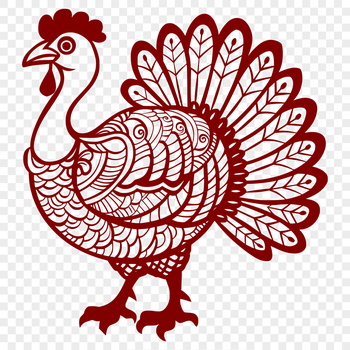 A detailed illustration of a farm animal commonly associated with the Christmas season.