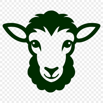 A simple line drawing of a farm animal's head, suitable for vector art and commercial or personal projects.