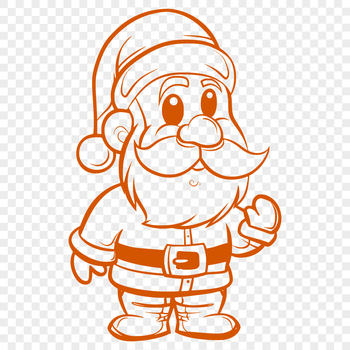 A full-body illustration of a smiling Father Christmas in traditional attire.