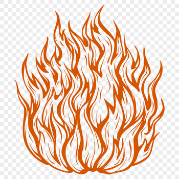 A stylized illustration of flames, suitable for digital design projects.