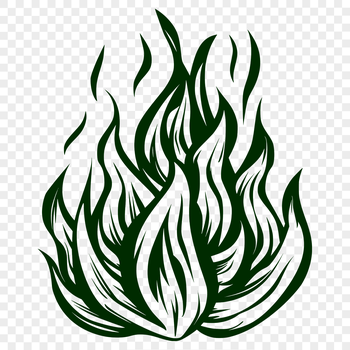 A stylized illustration of a flame shape, ideal for vector graphics and digital design.
