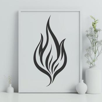 Illustrative flame shape with bold lines, suitable for digital use.