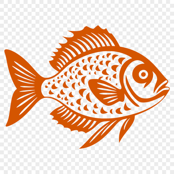 A detailed illustration of a crappie fish, shown in full body view.