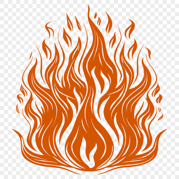 A stylized vector design of flames with bold, fiery shapes.