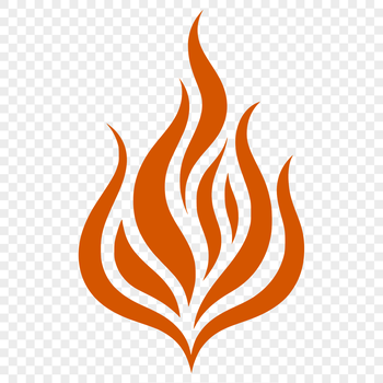 A stylized illustration of flames, designed for digital use in various formats such as SVG and PDF.