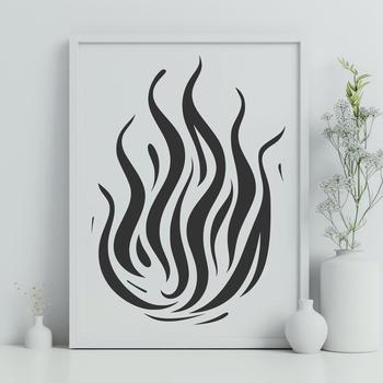 Graphic flame design with clean lines and simple shape, suitable for cutting machine or laser cutter