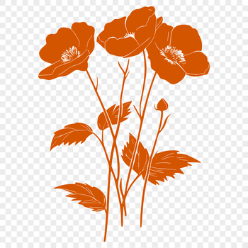 A single stem with one wild flower in bloom, illustrated as a vector graphic.