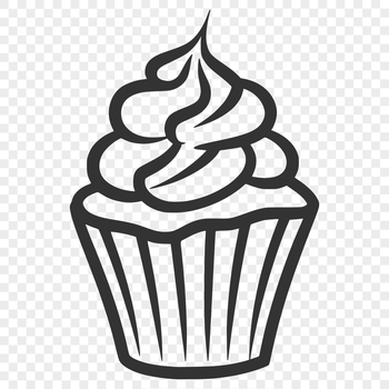 A single cupcake with frosting and sprinkles on a white background, designed as a vector graphic.