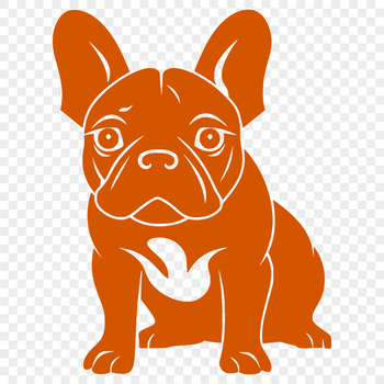 A vector illustration of a sitting French Bulldog in full body view.
