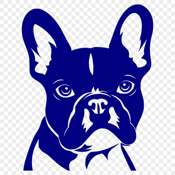 A high-quality vector illustration of a French Bulldog's head, suitable for various designs and crafts.