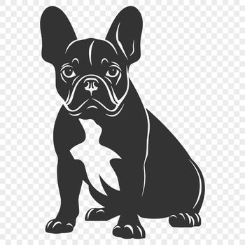 A digital illustration of a sitting French Bulldog from various angles, suitable for commercial or personal use as clip art.