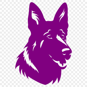A detailed vector illustration of a German shepherd dog's head.