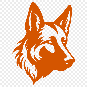 An illustration of a German Shepherd dog's head in vector format.