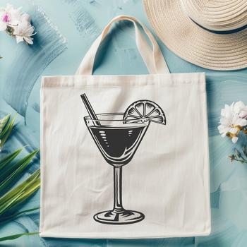 A detailed illustration of a cocktail in a glass, created using vector art.