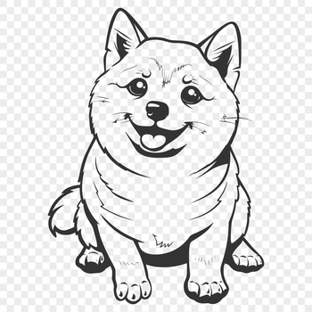 A full-body illustration of a sitting Shiba Inu dog in vector format, suitable for use as clip art.