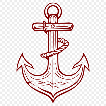 Anchor illustration in a nautical theme, suitable for vector art projects.
