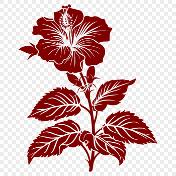 Close-up illustration of a hibiscus flower with intricate details, suitable for vector art design.