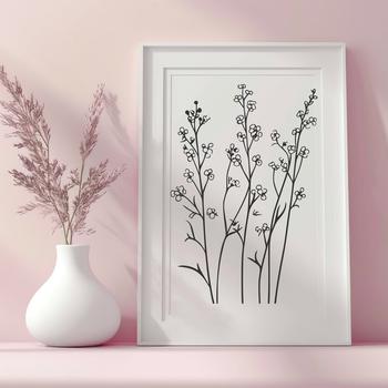 A detailed illustration of a wild flower in bloom, suitable for vector design and cutting machine projects.