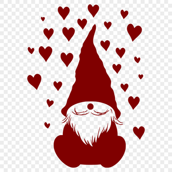 A mythical creature with love hearts depicted in full body sitting posture.
