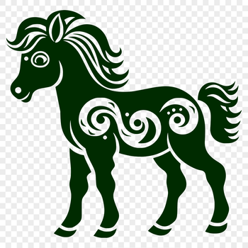 A detailed full-body illustration of a horse, suitable for vector design and cutting machine projects.