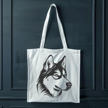 A portrait of a Siberian Husky dog's head with fur texture.
