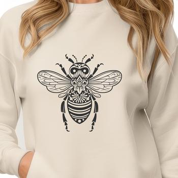 A detailed illustration of a bee in full body view, suitable for vector graphics and design projects.
