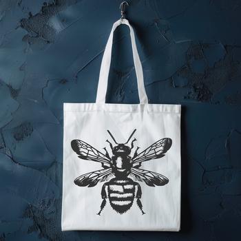 An insect vector graphic featuring a bee in a gardening context.