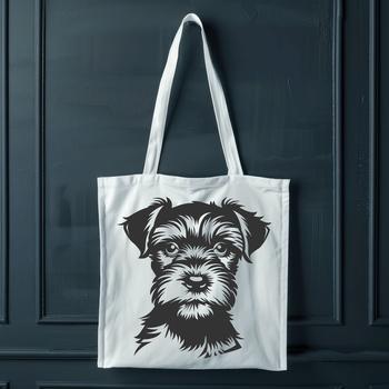 A high-quality digital illustration of a small-breed dog with a distinctive beard.