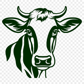 A high-quality illustration of a farm animal's head, suitable for vector design and cutting machines like Cricut.