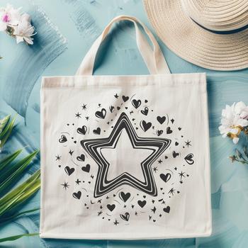 A stylized star symbol with intricate love hearts incorporated into its design.